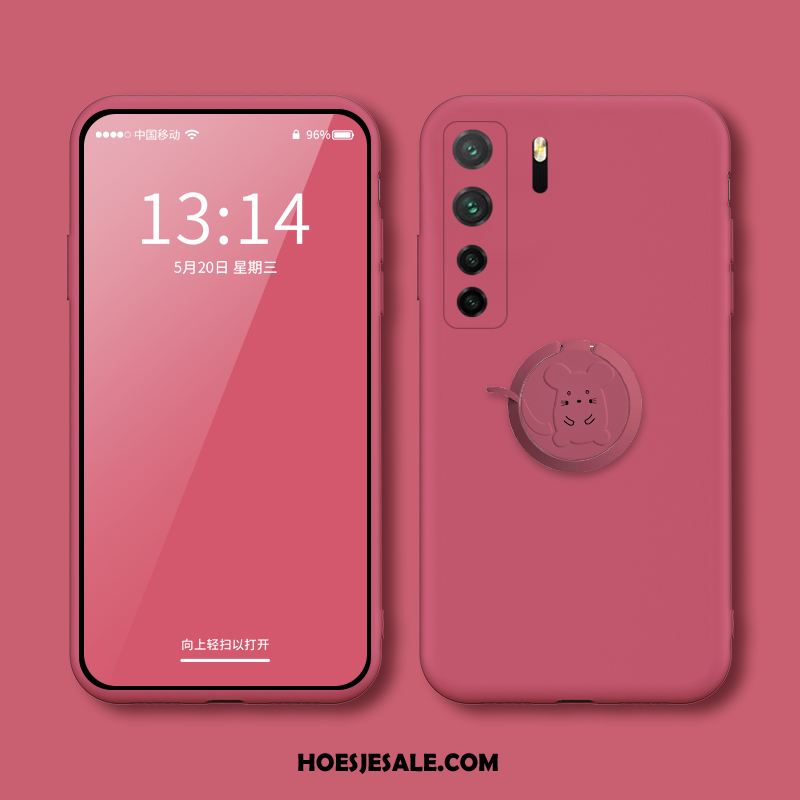 Huawei P40 Lite 5g Hoesje Mobiele Telefoon Zacht Siliconen Roze Effen Kleur Goedkoop