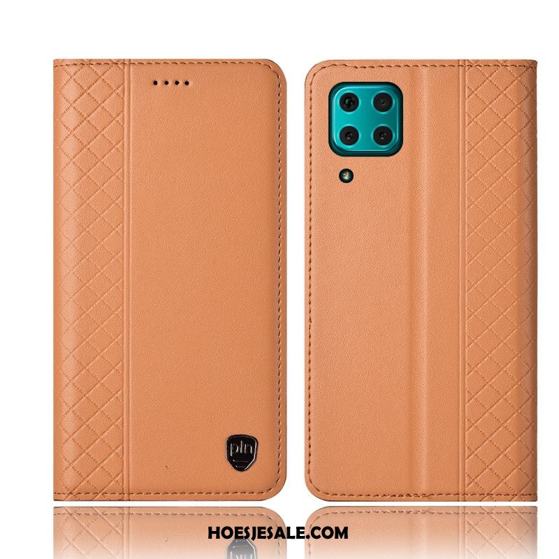 Huawei P40 Lite Hoesje Bescherming Geel Mobiele Telefoon Folio Hoes Winkel