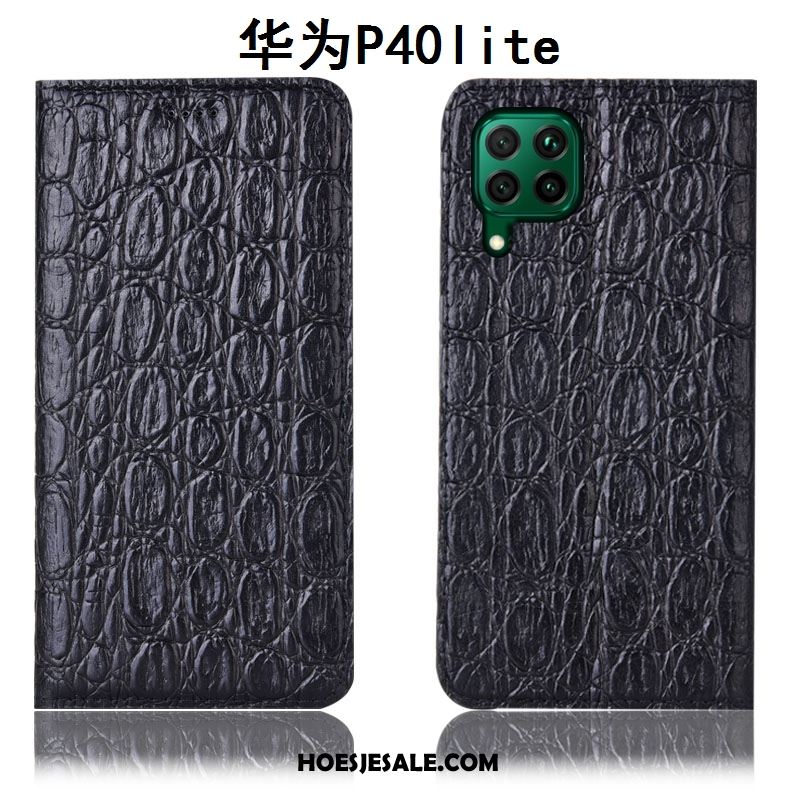 Huawei P40 Lite Hoesje Leren Etui Anti-fall Hoes Rood Bescherming Online