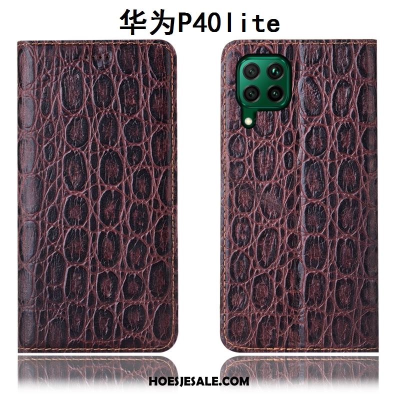 Huawei P40 Lite Hoesje Leren Etui Anti-fall Hoes Rood Bescherming Online