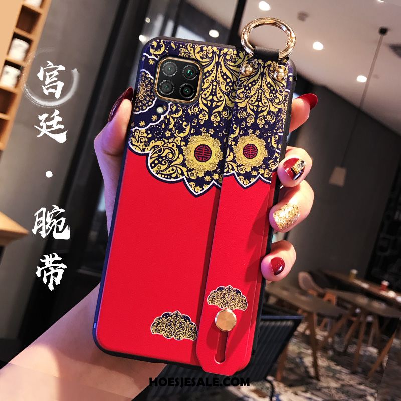 Huawei P40 Lite Hoesje Paleis Anti-fall Net Red Rood Chinese Stijl Goedkoop