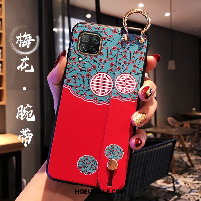 Huawei P40 Lite Hoesje Paleis Anti-fall Net Red Rood Chinese Stijl Goedkoop
