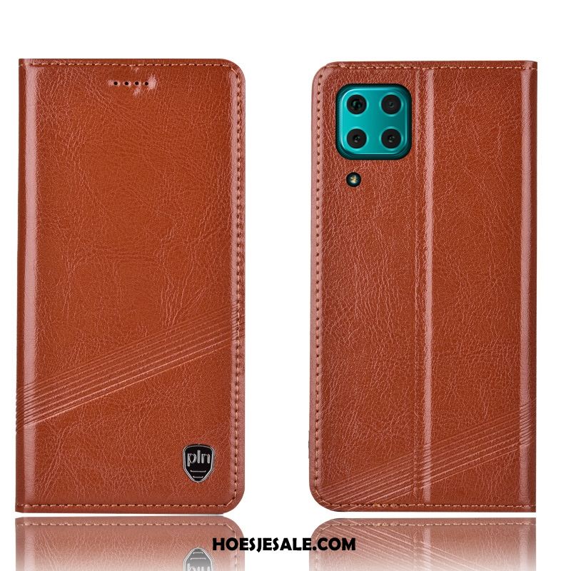 Huawei P40 Lite Hoesje Rood Anti-fall Bescherming Folio Hoes Goedkoop