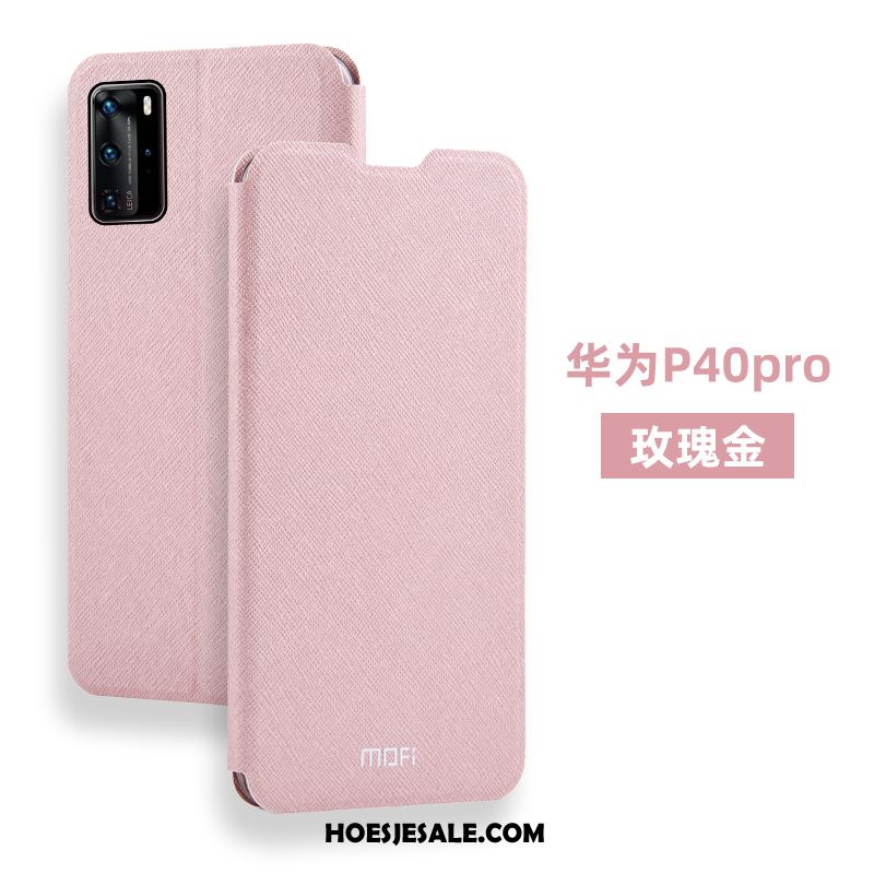 Huawei P40 Pro Hoesje Achterklep Pas Hoes Anti-fall Leren Etui Goedkoop