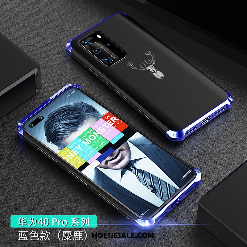 Huawei P40 Pro Hoesje Anti-fall Metaal Purper Scheppend High End Kopen