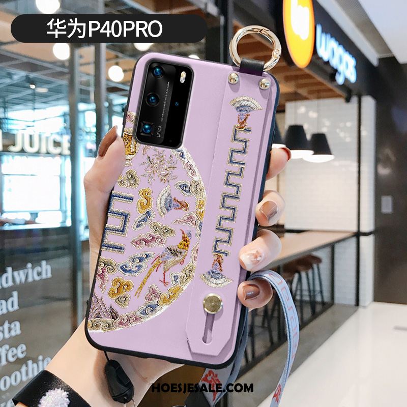 Huawei P40 Pro Hoesje Mobiele Telefoon Patroon Hoes Vintage Purper Goedkoop