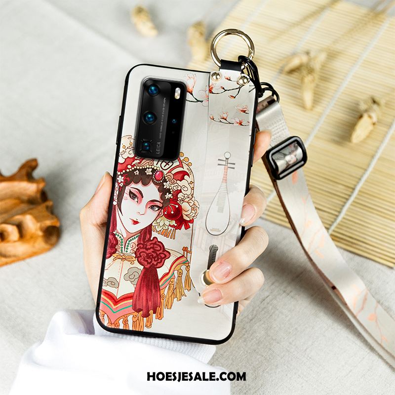 Huawei P40 Pro Hoesje Peking Opera Vintage Siliconen Bescherming Mobiele Telefoon Winkel