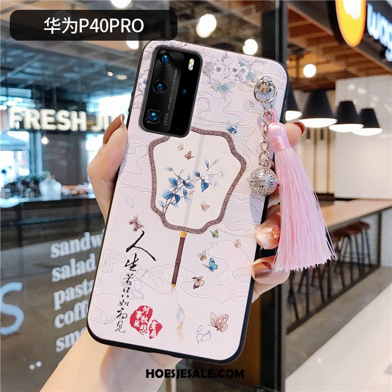 Huawei P40 Pro Hoesje Roze Siliconen Rood Chinese Stijl Mobiele Telefoon Kopen