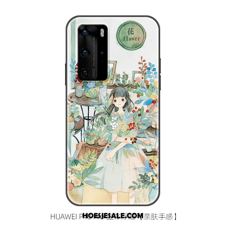 Huawei P40 Pro Hoesje Scheppend Spotprent Trendy Merk Kunst Siliconen Online