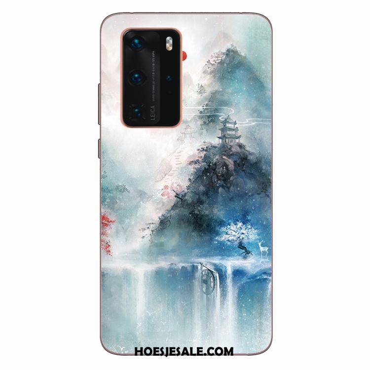 Huawei P40 Pro Hoesje Siliconen Persoonlijk Groen Mobiele Telefoon Kunst Online