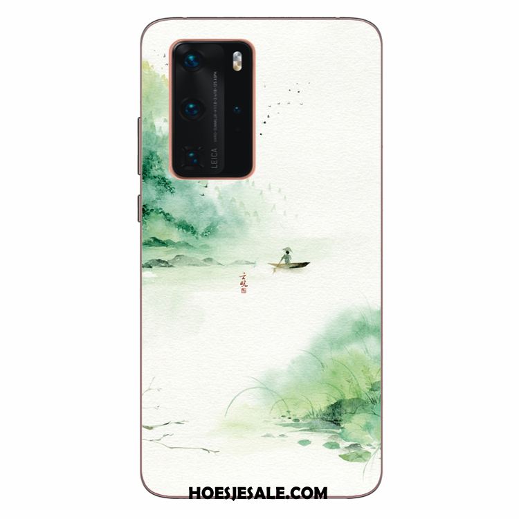 Huawei P40 Pro Hoesje Siliconen Persoonlijk Groen Mobiele Telefoon Kunst Online