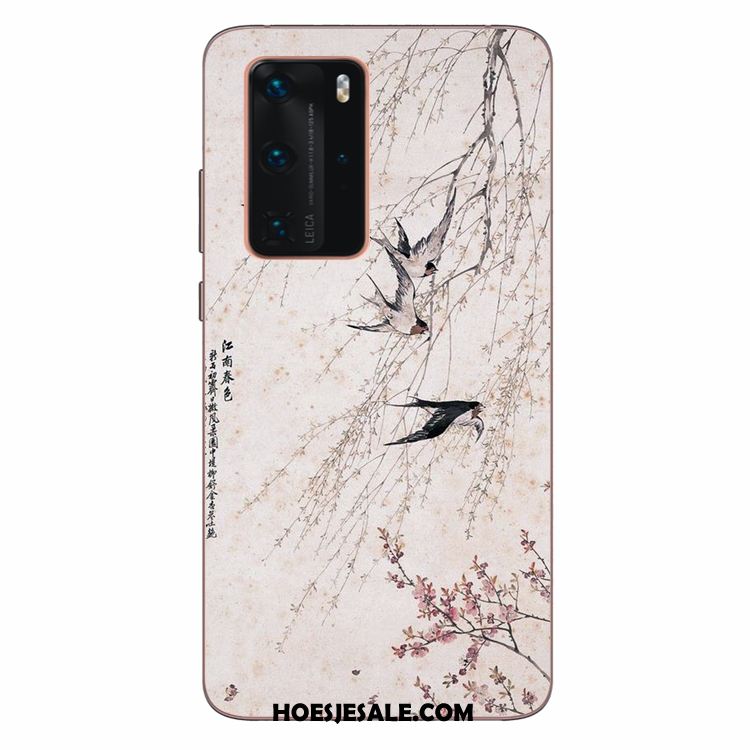 Huawei P40 Pro Hoesje Siliconen Persoonlijk Groen Mobiele Telefoon Kunst Online