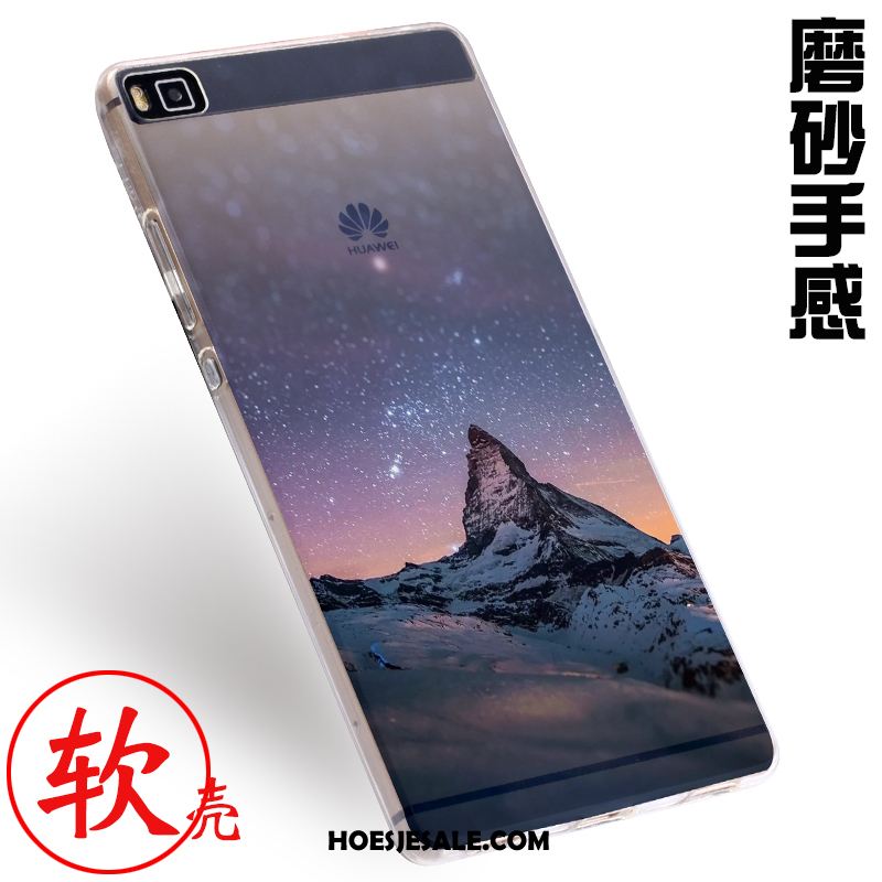 Huawei P8 Hoesje Bescherming Mobiele Telefoon Reliëf Blauw Hoes
