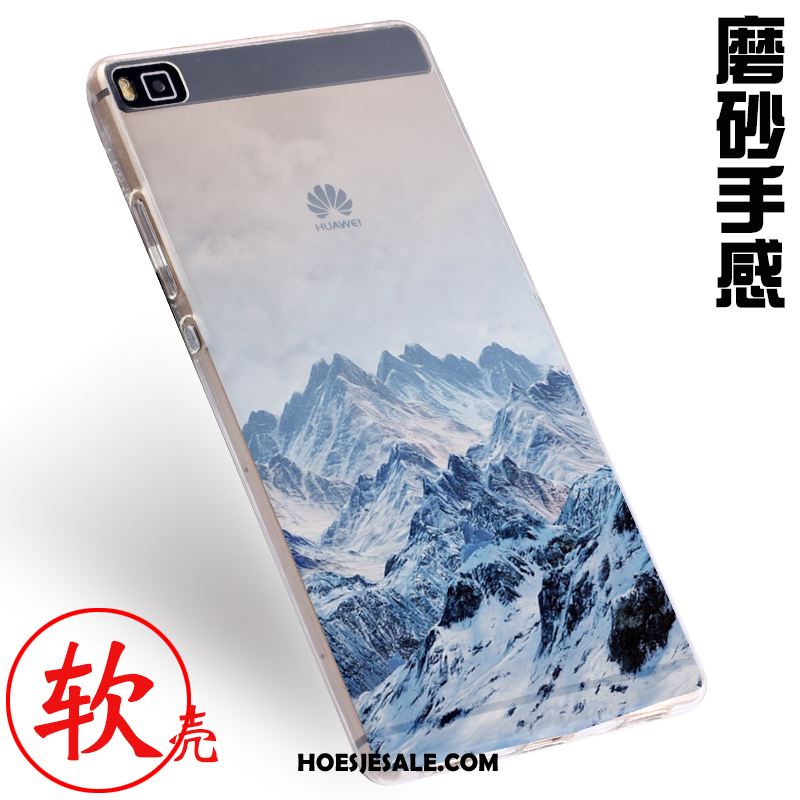 Huawei P8 Hoesje Bescherming Mobiele Telefoon Reliëf Blauw Hoes