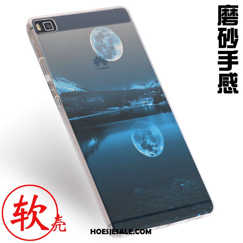 Huawei P8 Hoesje Bescherming Mobiele Telefoon Reliëf Blauw Hoes