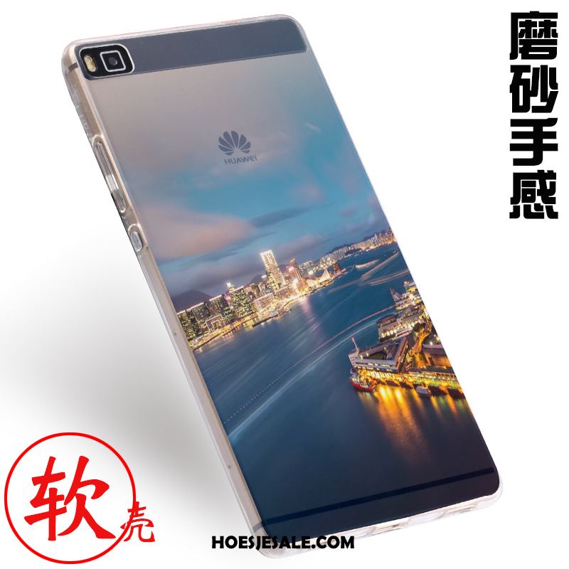 Huawei P8 Hoesje Bescherming Mobiele Telefoon Reliëf Blauw Hoes