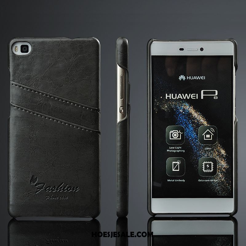Huawei P8 Hoesje Kaart Echt Leer Mobiele Telefoon Hoes Bescherming Goedkoop