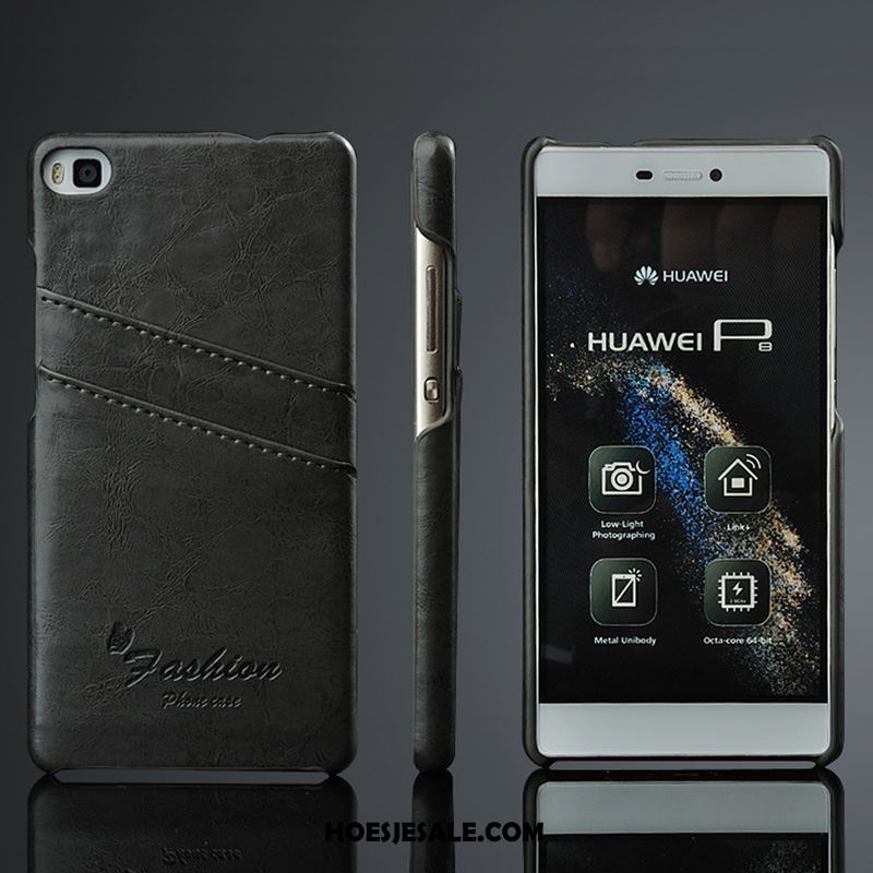 Huawei P8 Hoesje Kaart Echt Leer Mobiele Telefoon Hoes Bescherming Goedkoop