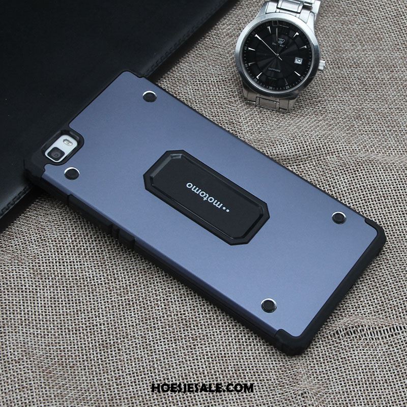 Huawei P8 Lite Hoesje Hoes Jeugd All Inclusive Blauw Metaal Winkel