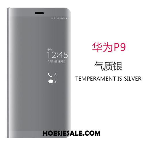 Huawei P9 Hoesje Blauw Leren Etui Scheppend Bescherming Mobiele Telefoon Sale