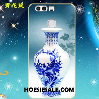 Huawei P9 Hoesje Hoes Blauw Omlijsting Pas Scheppend Korting