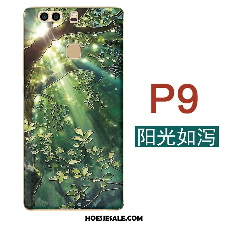 Huawei P9 Hoesje Hoes Groen Vers Reliëf Siliconen Online