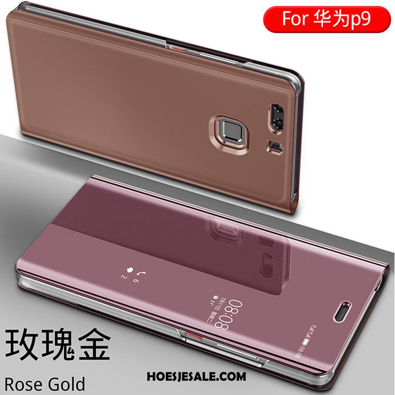 Huawei P9 Hoesje Hoes Leren Etui Blauw Clamshell Anti-fall Goedkoop