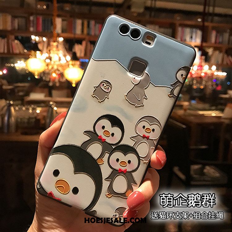 Huawei P9 Hoesje Klittenband Mobiele Telefoon Zacht Zwart Ring Kopen