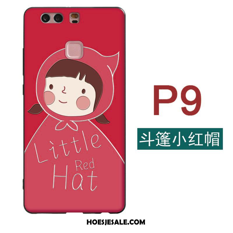 Huawei P9 Hoesje Rood Spotprent Zacht Mooie Mobiele Telefoon Winkel