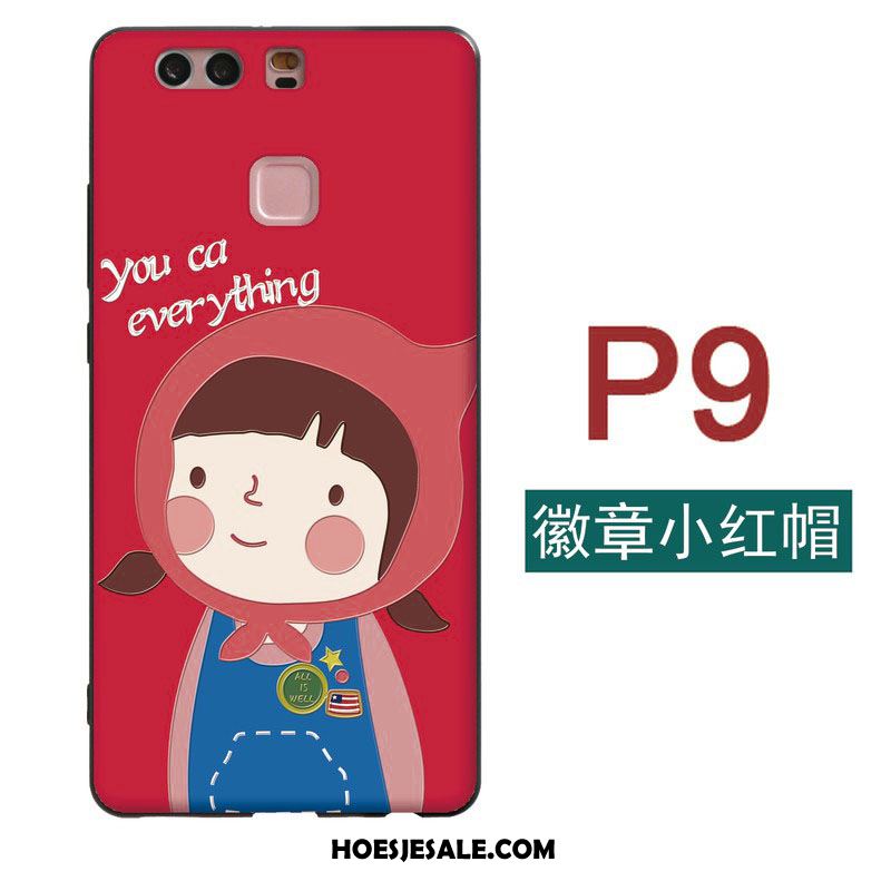 Huawei P9 Hoesje Rood Spotprent Zacht Mooie Mobiele Telefoon Winkel