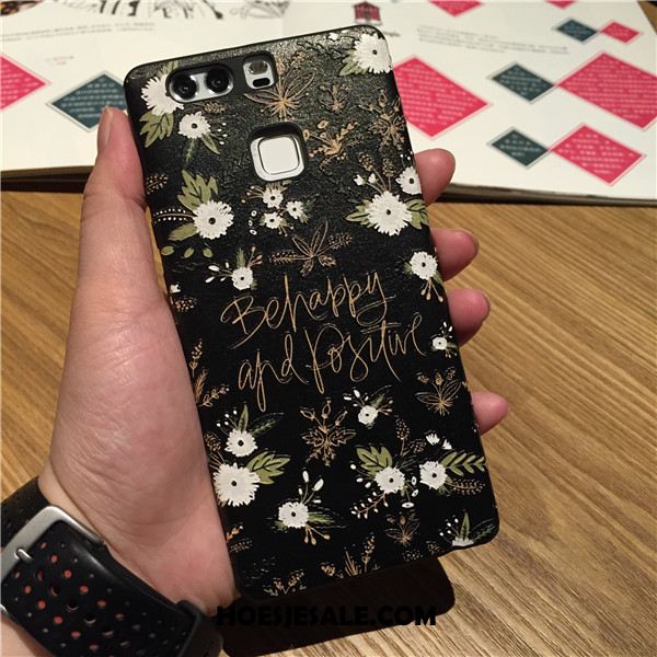 Huawei P9 Hoesje Zacht Bloemen All Inclusive Siliconen Blauw Sale