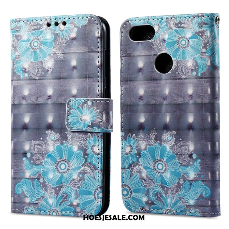 Huawei P9 Lite Hoesje Bescherming Mobiele Telefoon Folio Leren Etui Blauw Sale