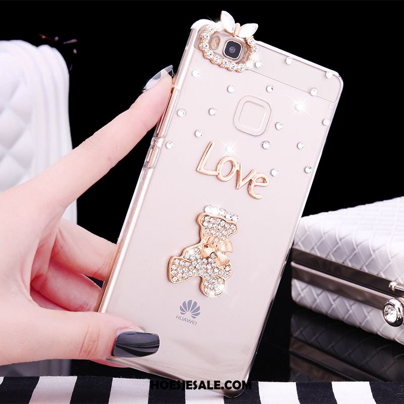 Huawei P9 Lite Hoesje Doorzichtig Strass Hard Rood Mobiele Telefoon Goedkoop