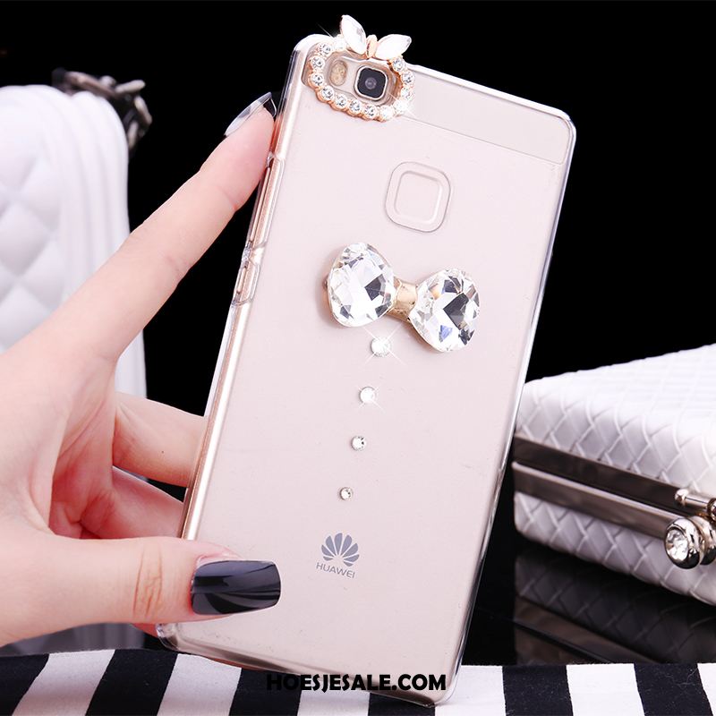 Huawei P9 Lite Hoesje Doorzichtig Strass Hard Rood Mobiele Telefoon Goedkoop