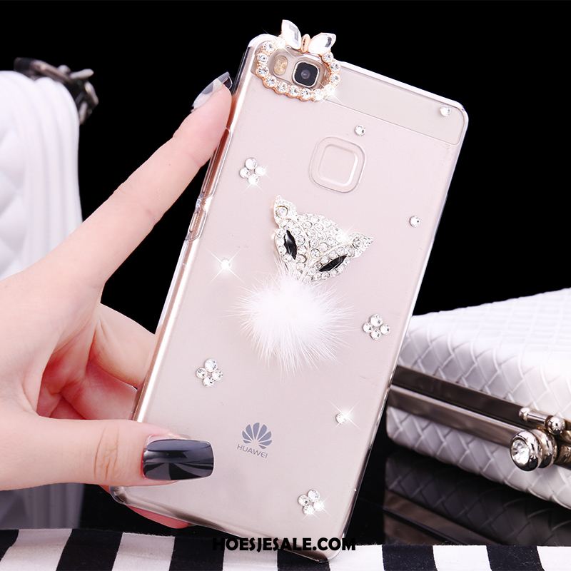 Huawei P9 Lite Hoesje Doorzichtig Strass Hard Rood Mobiele Telefoon Goedkoop