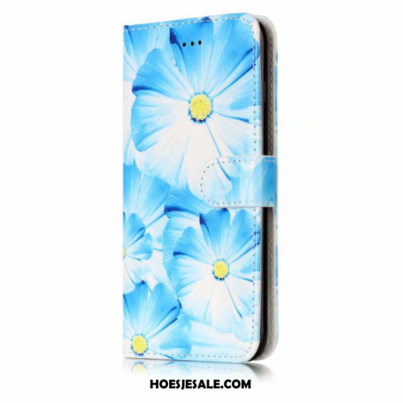 Huawei P9 Lite Hoesje Mobiele Telefoon Leren Etui Patroon Denim Folio Goedkoop