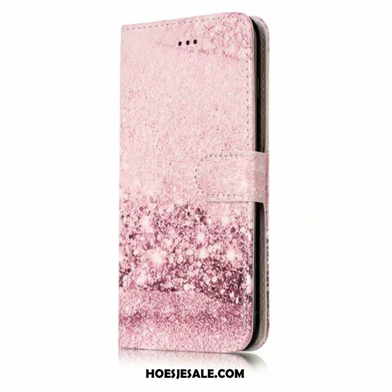 Huawei P9 Lite Hoesje Mobiele Telefoon Leren Etui Patroon Denim Folio Goedkoop