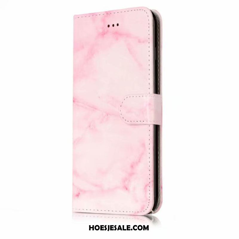 Huawei P9 Lite Hoesje Mobiele Telefoon Leren Etui Patroon Denim Folio Goedkoop