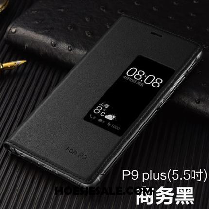 Huawei P9 Plus Hoesje Bescherming Leren Etui Grijs Dun Mobiele Telefoon Kopen