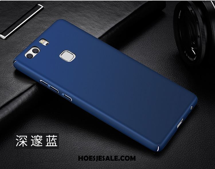 Huawei P9 Plus Hoesje Blauw Schrobben Klittenband Mobiele Telefoon Ring Korting