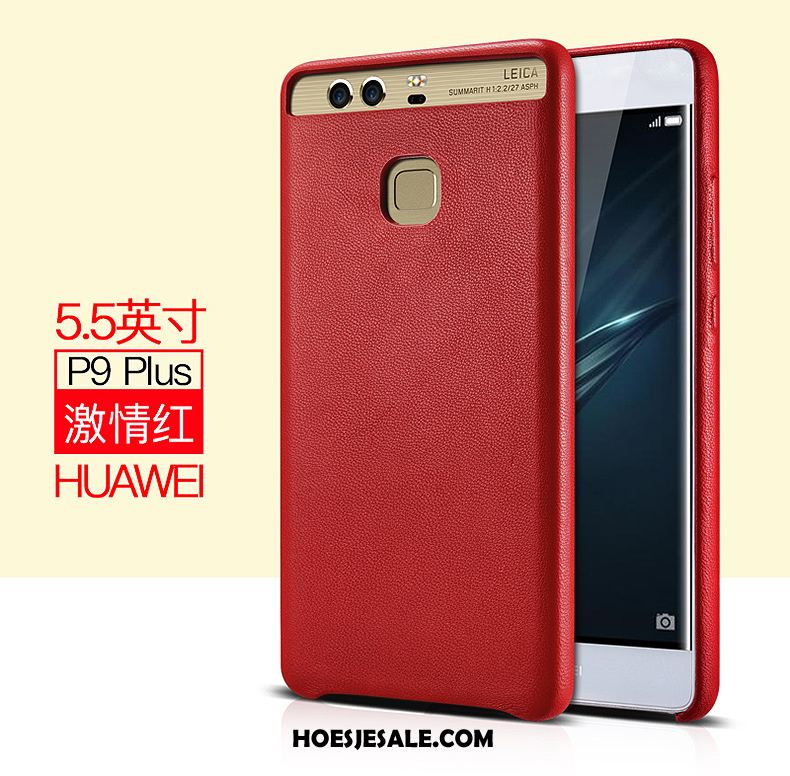 Huawei P9 Plus Hoesje Echt Leer Mobiele Telefoon Bedrijf Leren Etui Hoes Winkel