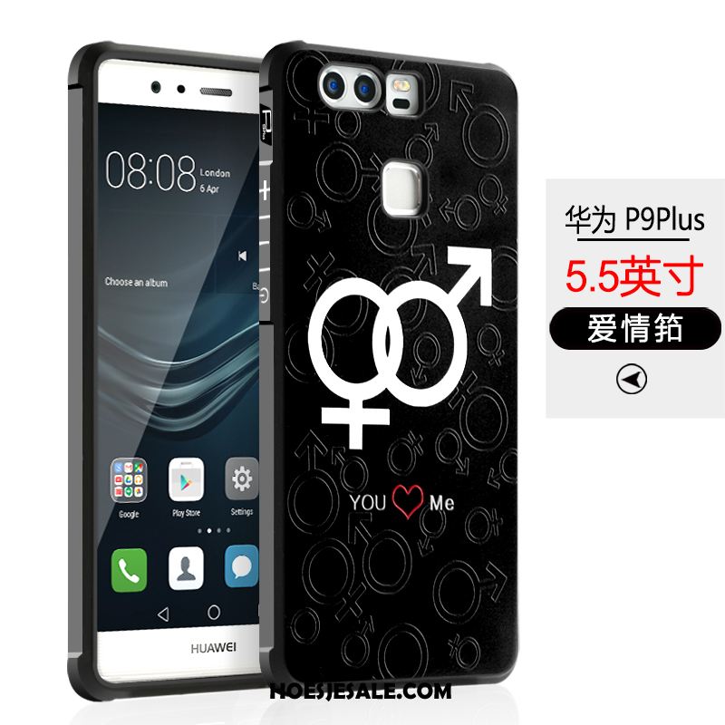 Huawei P9 Plus Hoesje Persoonlijk Pu Zwart Spotprent Mobiele Telefoon Goedkoop