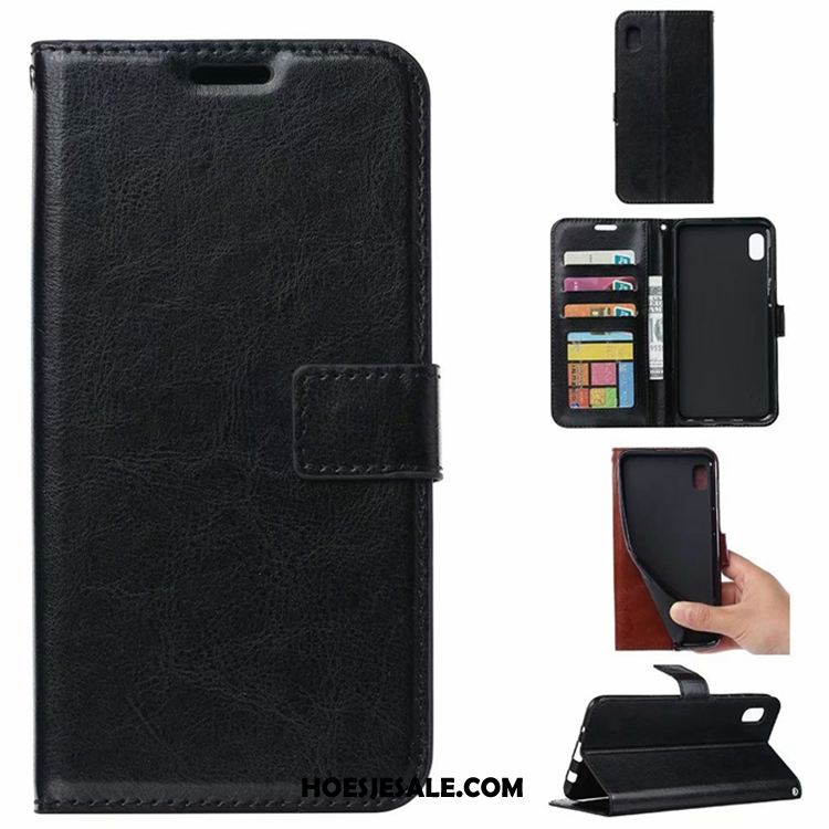 Huawei Y5 2019 Hoesje Anti-fall Mobiele Telefoon Portemonnee Purper Leren Etui Sale