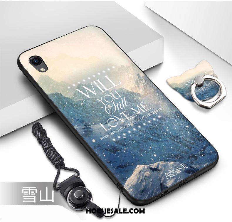 Huawei Y5 2019 Hoesje Zwart Zacht Groen Hanger Mobiele Telefoon Sale