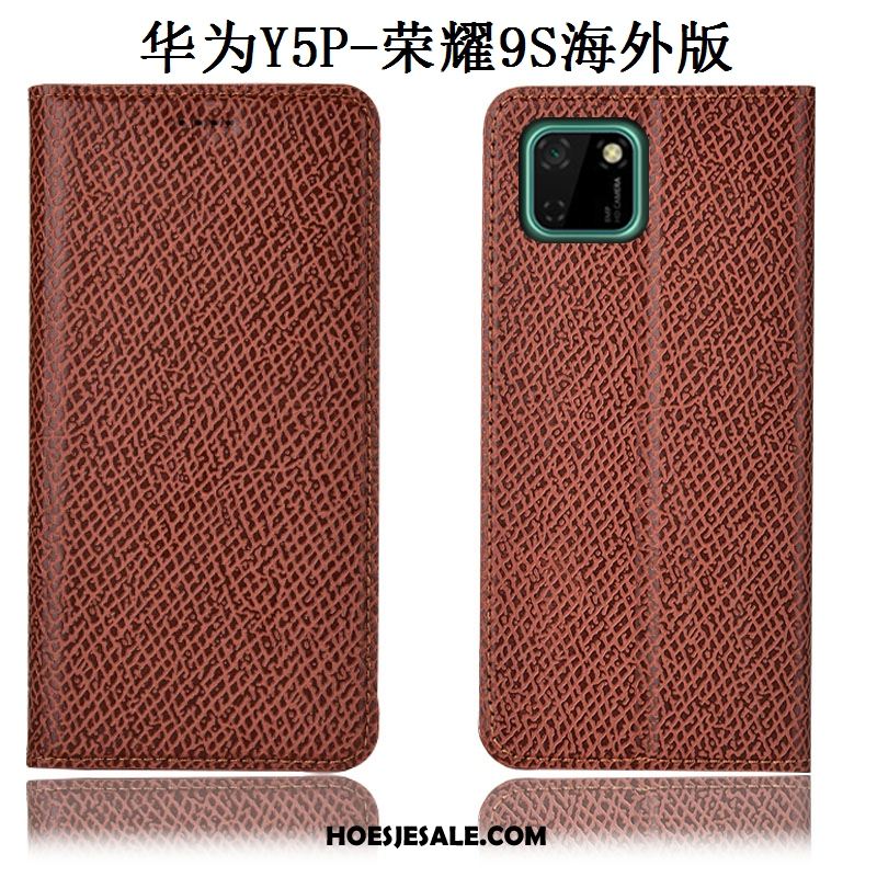 Huawei Y5p Hoesje Rood Anti-fall Mesh Patroon Folio Goedkoop