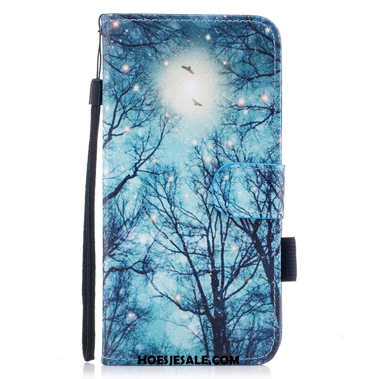 Huawei Y6 2018 Hoesje Anti-fall Blauw Reliëf Clamshell All Inclusive Goedkoop