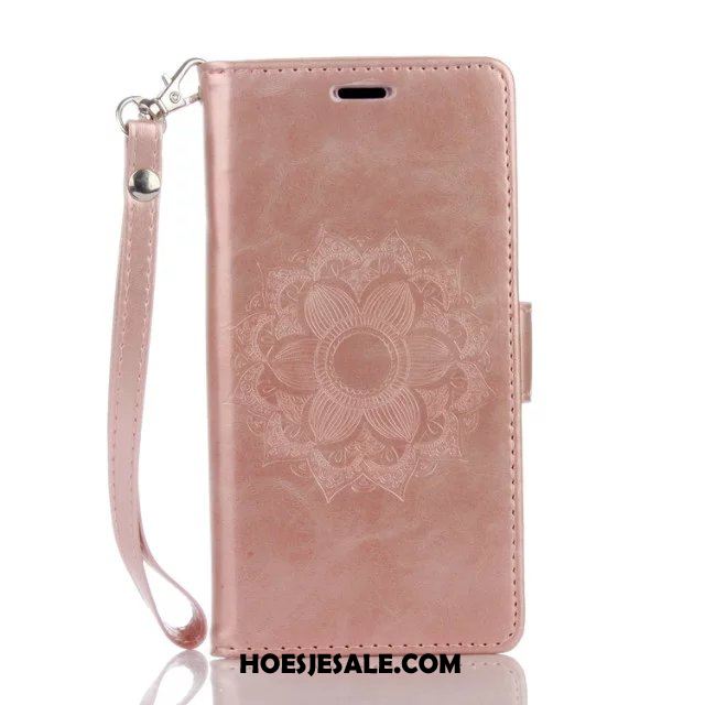 Huawei Y6 2018 Hoesje Anti-fall Folio Reliëf Mobiele Telefoon Pu-leer Goedkoop