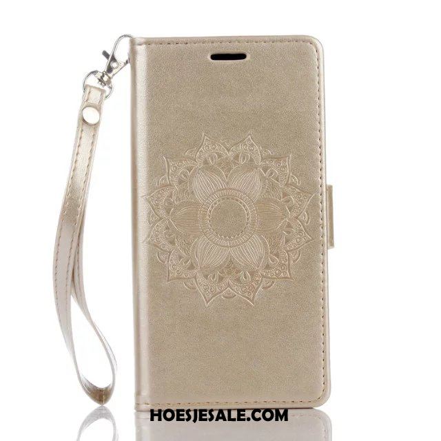 Huawei Y6 2018 Hoesje Anti-fall Folio Reliëf Mobiele Telefoon Pu-leer Goedkoop