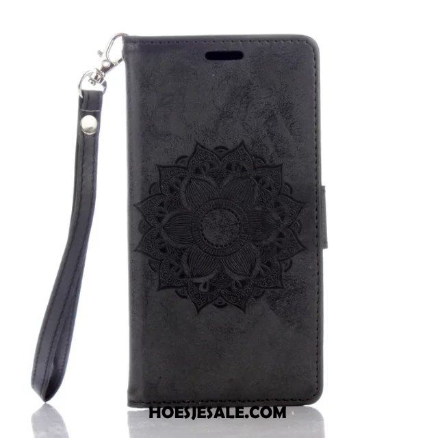 Huawei Y6 2018 Hoesje Anti-fall Folio Reliëf Mobiele Telefoon Pu-leer Goedkoop