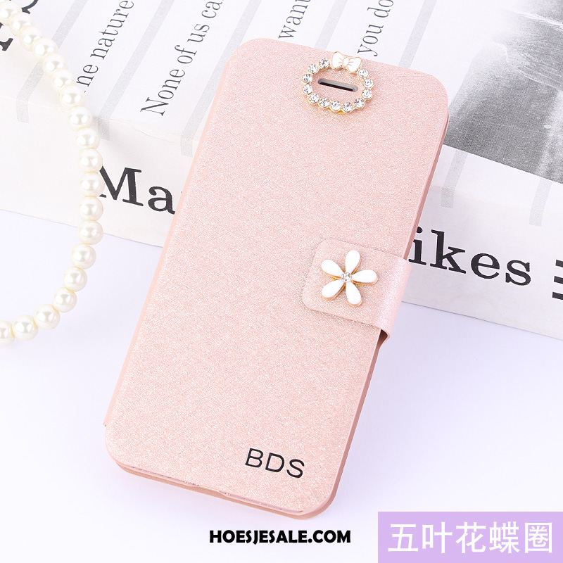 Huawei Y6 2018 Hoesje Anti-fall Folio Roze Mobiele Telefoon Bescherming Goedkoop